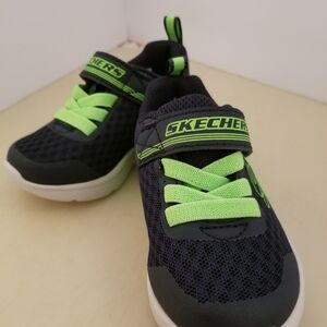 Skechers Kids' Black and Neon Green Sneakers